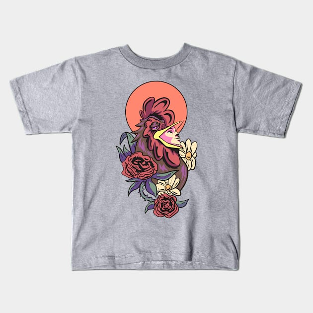 Morning Chicken Guy Kids T-Shirt by bonbon